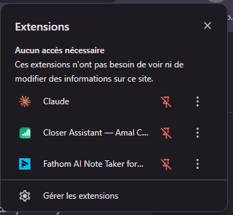 Épingler l'extension